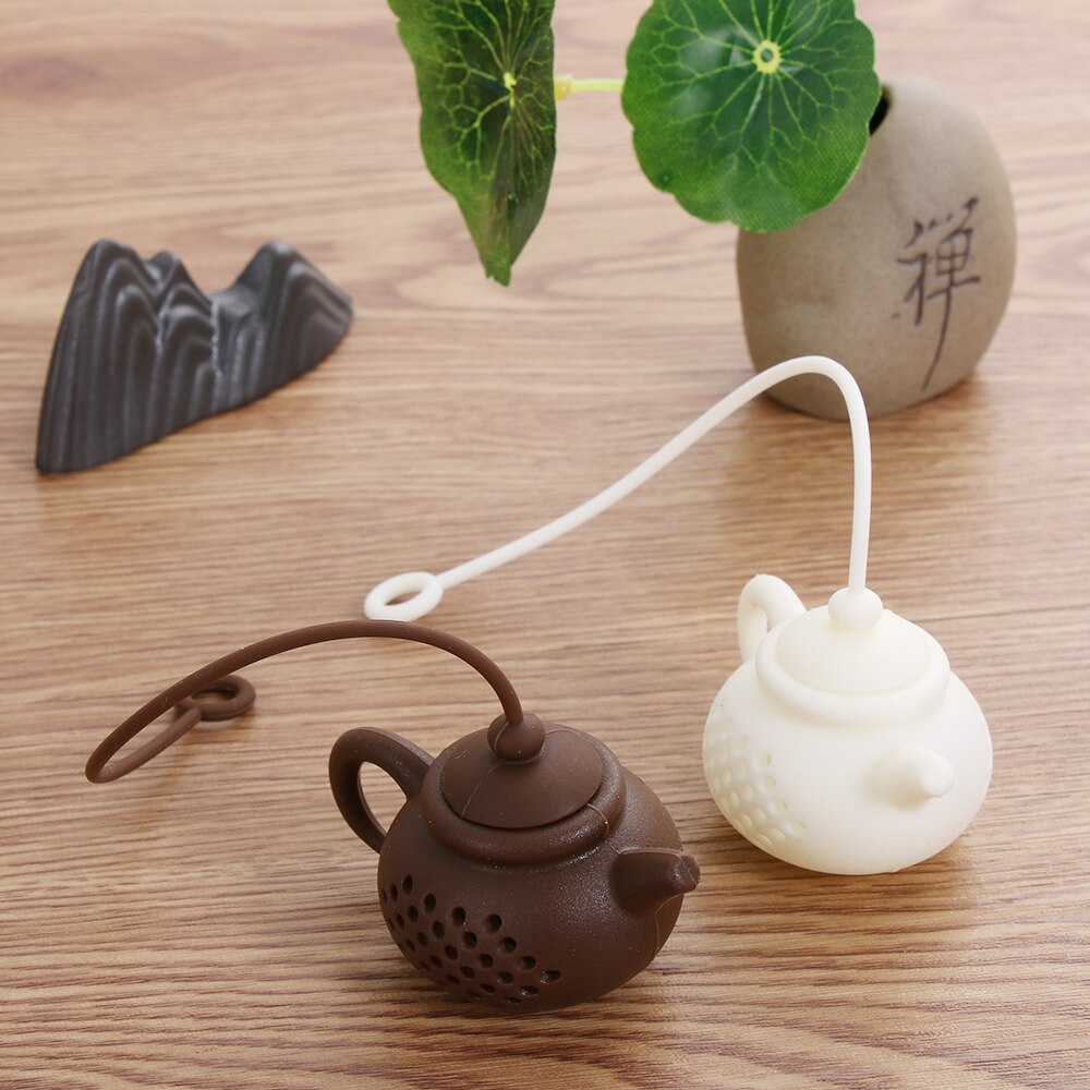 1Pcs Teapot-Shape Tea Infuser Strainer Silicone Tea Bag Leaf Filter Diffuser Teaware Teapot Accessory Kitchen Gadget