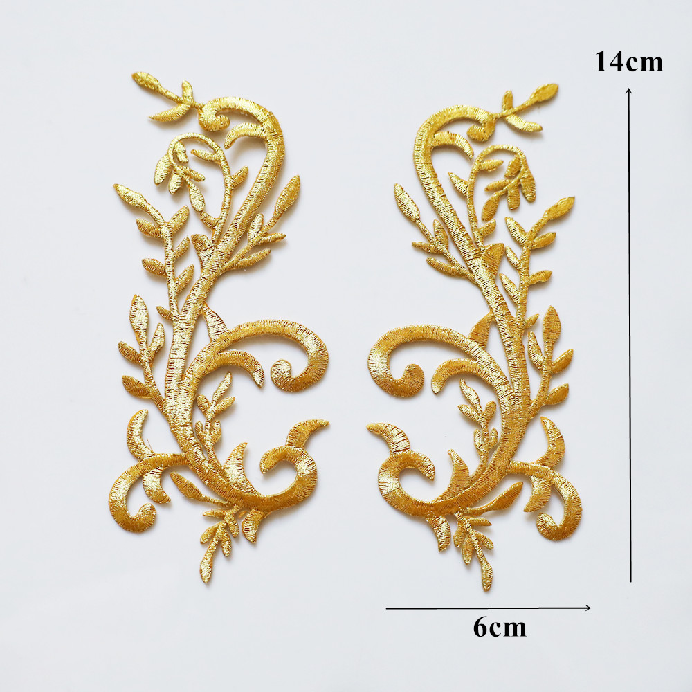 Apliques de flores barrocas bordados en oro y plata, parche para coser para boda, vestido de novia, ropa, tela, decoración de vestido, manualidades DIY: NICKEL