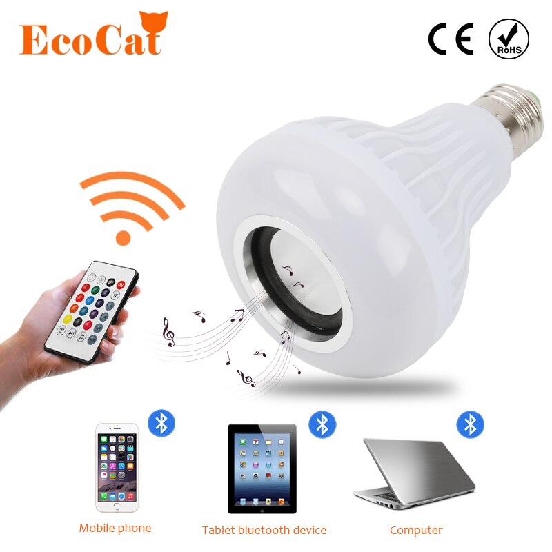 E27 LED RGB Bluetooth Speaker Lamp Draadloze 12 W Power Muziek Licht Lamp