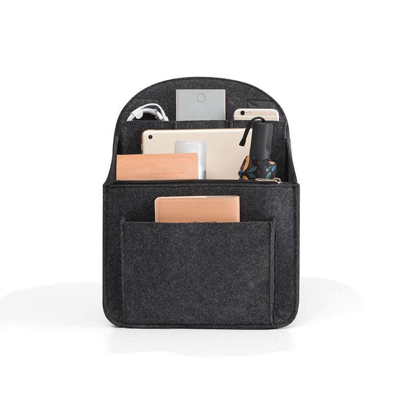 Tragbare Fühlte Lagerung Organizer Einsatz für Rucksack Rucksack Handtasche Schulter Tasche 7XEC: 1-BK
