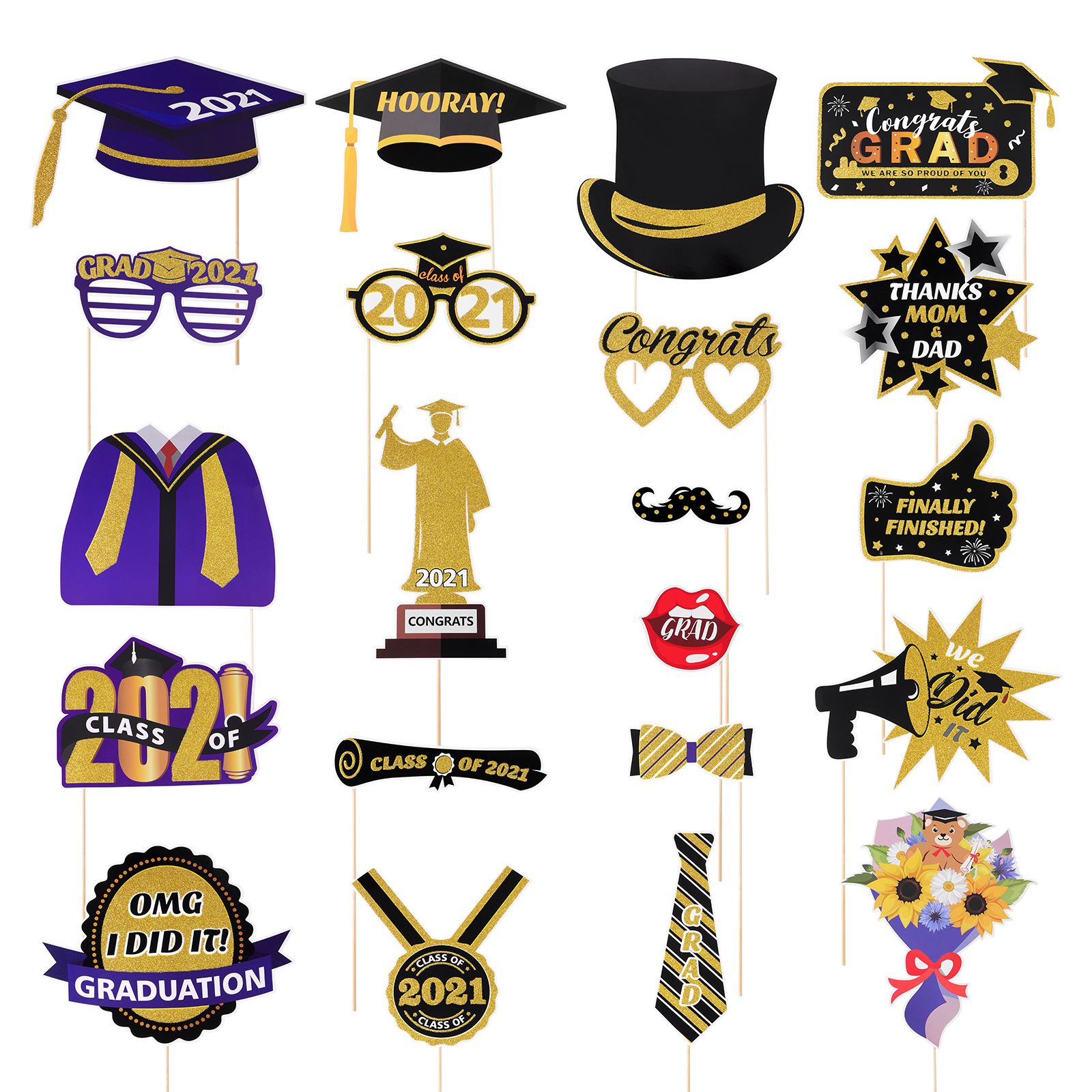 Graduation Photo Booth Props Pre-assembled Graduation Theme Selfie Props Grad Photo Props Party Props for College Students