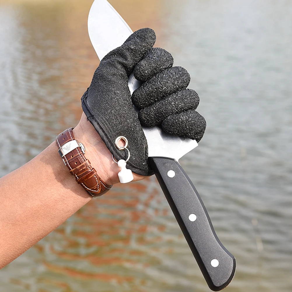 Vissershandschoenen Volledige vinger Antislip Duurzaam Werk Snijbestendige handschoen Vissersbescherming Hand Visgrijper Latexhandschoenen Links/Rechts