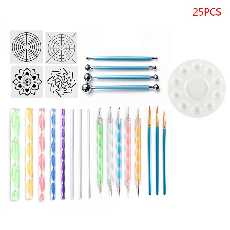 40pcs/set Mandala Dotting Tools for DIY Painting Rock Pottery Stencil Template X7YD