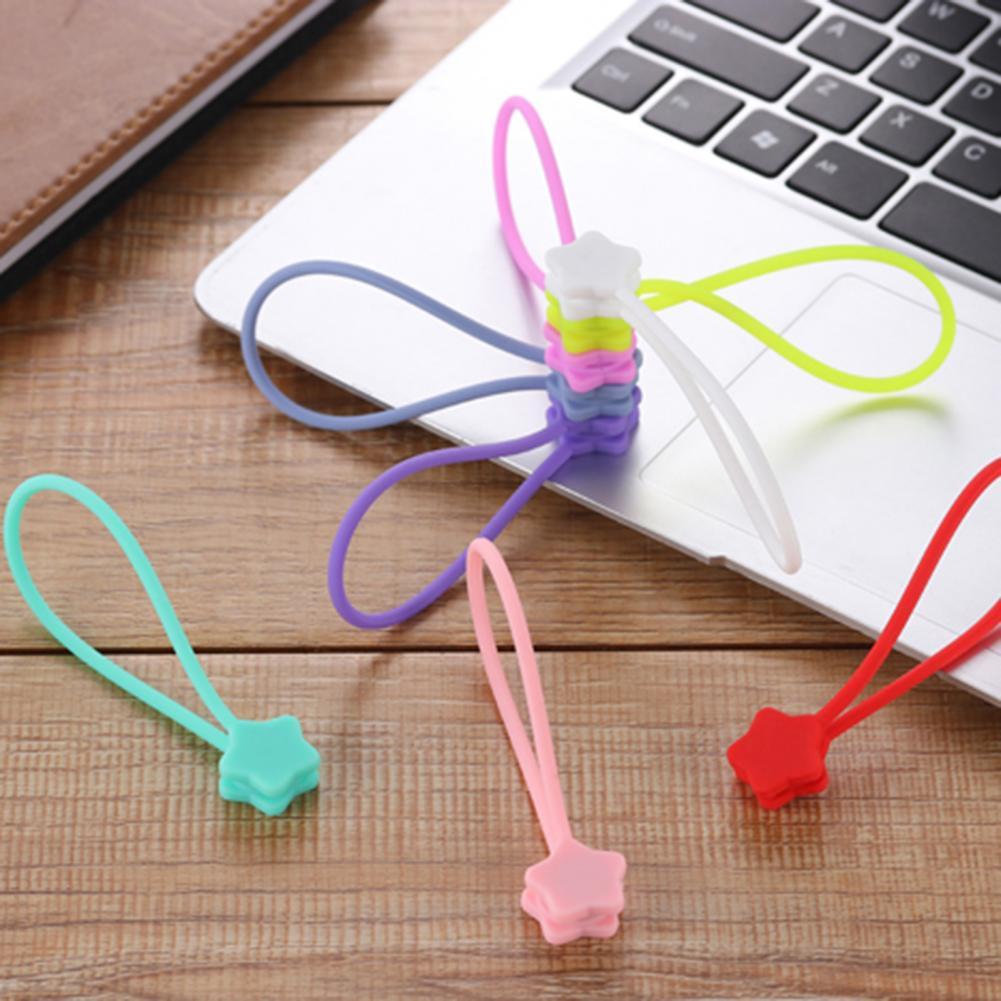 Cable Organizer Magnetic Star Shape Silicone Charging Cable Winder for Cord