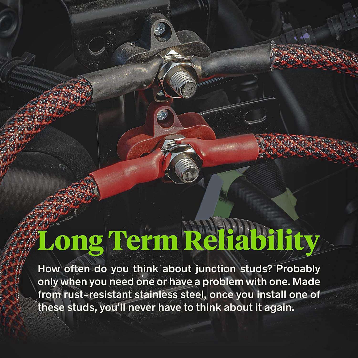 2 szt. Zacisk blok dystrybucji zasilania akumulatora [podwójne kołki M10] [Max 48V] izolowany słupek przyłączeniowy