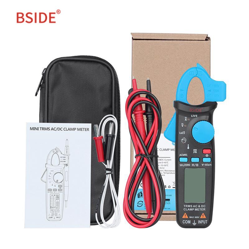 BSIDE ACM91 Digital Clamp Meter Capacitance Tester Current Ammeter Frequency Multimeter Resistance Meter With LCD Display