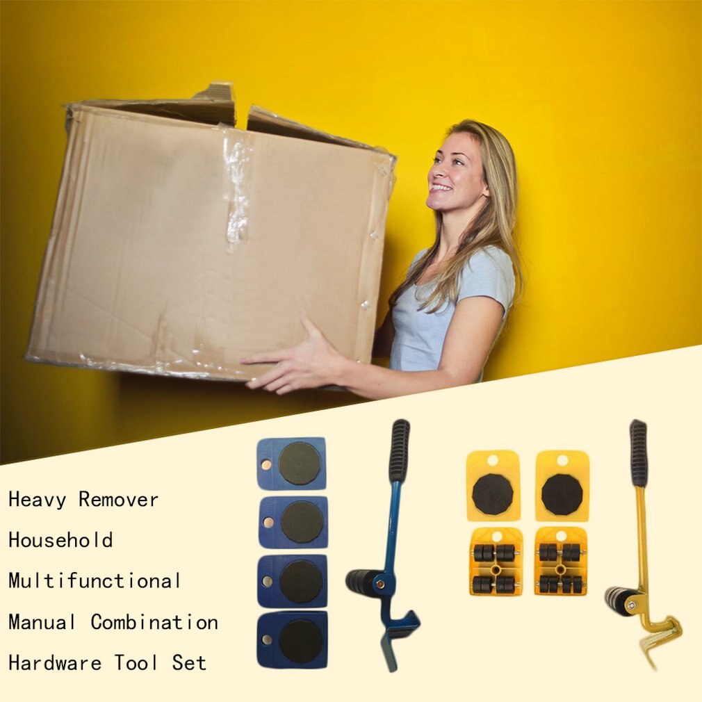 Home Trolley Lift And Move Slides Kit Easily System For Furniture 5 Packs Tool Set Furniture Lifter Transport set Heavy mover