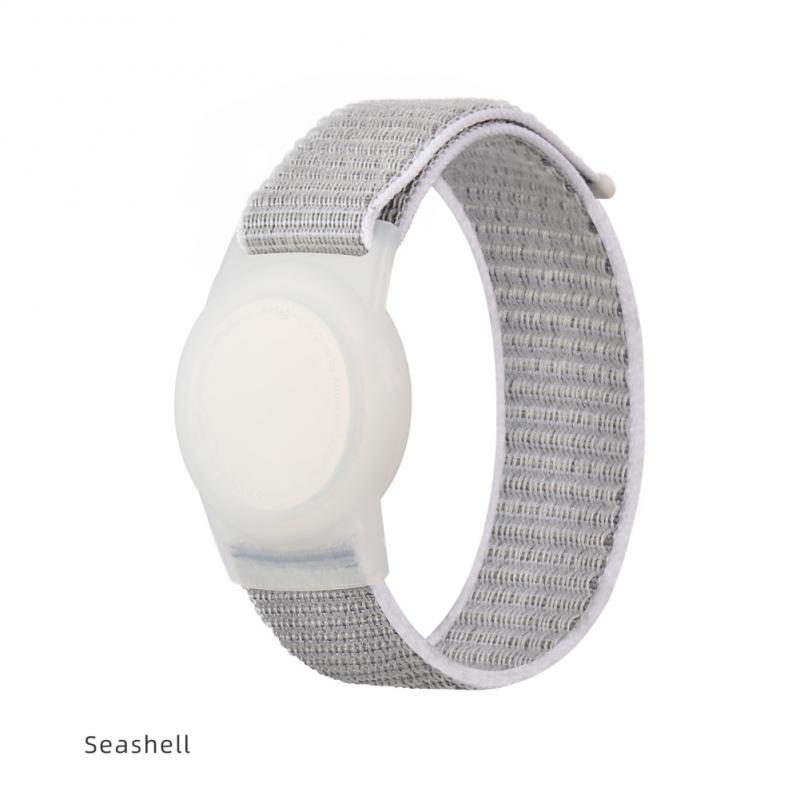 Dla Apple Airtag Nylon + TPU pasek dziecko dorosły GPS Finder kolorowe ochronne silikonowe etui do AirTag Case opaska na nadgarstek z trackerem: 03 / 220mm