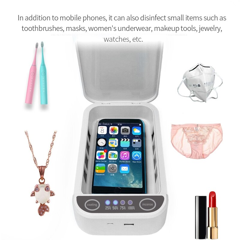 Uv Gezichtsmasker Sterilisator Doos Anti Bacteriën Ultraviolet Ray Desinfectie Voor Sieraden Horloge Telefoon Opladen Multifunctionele Box