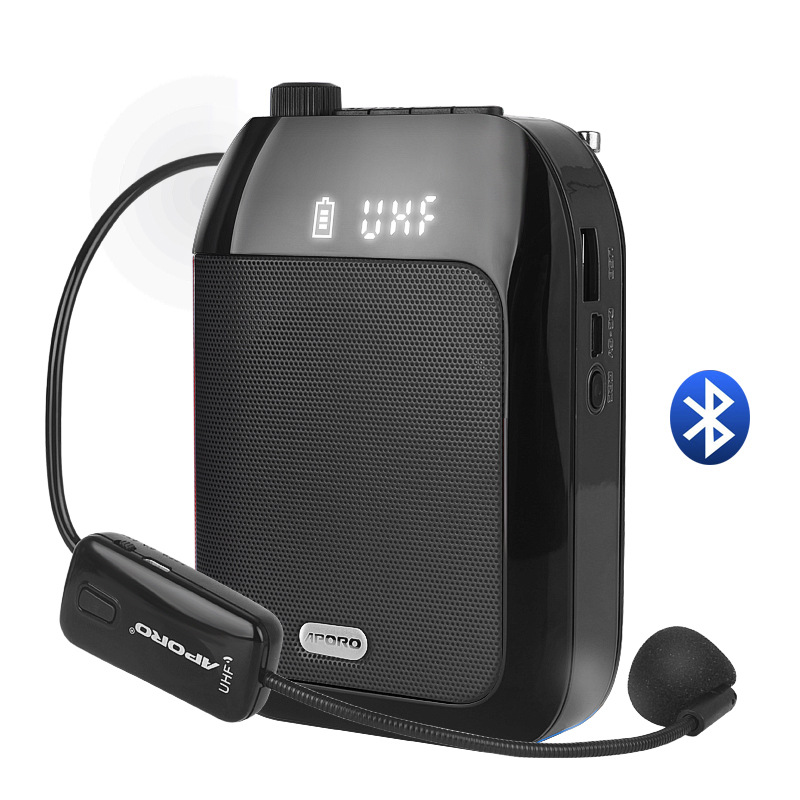 Amplificateur vocal sans fil Bluetooth UHF, Portable, pour enseignement, conférence, Guide touristique, , Microphone mégaphone u-disk: A