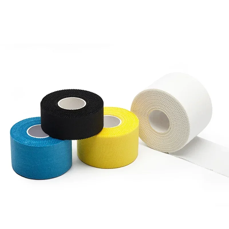 1pc atletische sport witte katoenen tape zaagtand zelfklevend verband voor spierknie pols vingers wrap bescherming spierondersteuning