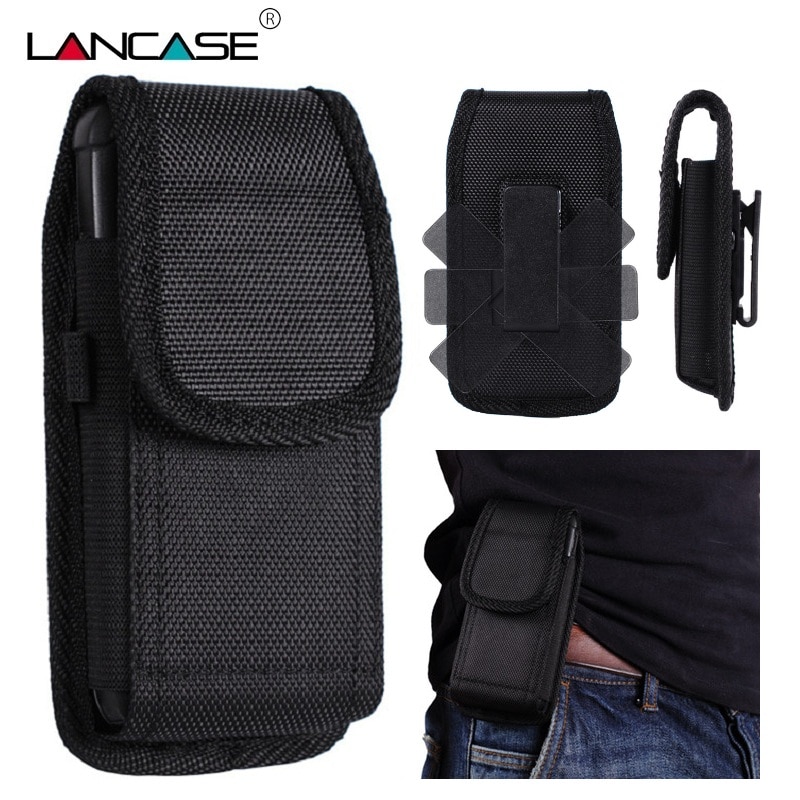 Sac LANCASE pour pochette de téléphone pour Xiaomi Redmi Note 5/4X/4A sac de téléphone pour iPhone 7/6 étuis 360 Rotation pince ceinture étui de téléphone