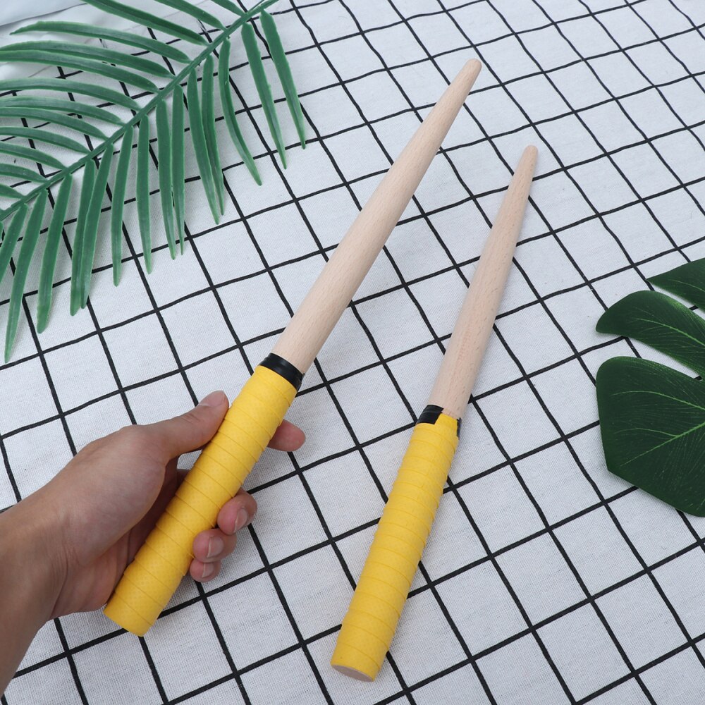 1 par 35 x 2cm taiko trommestikker bærbare træ trommestikker lette slagstænger til tromme (gul)