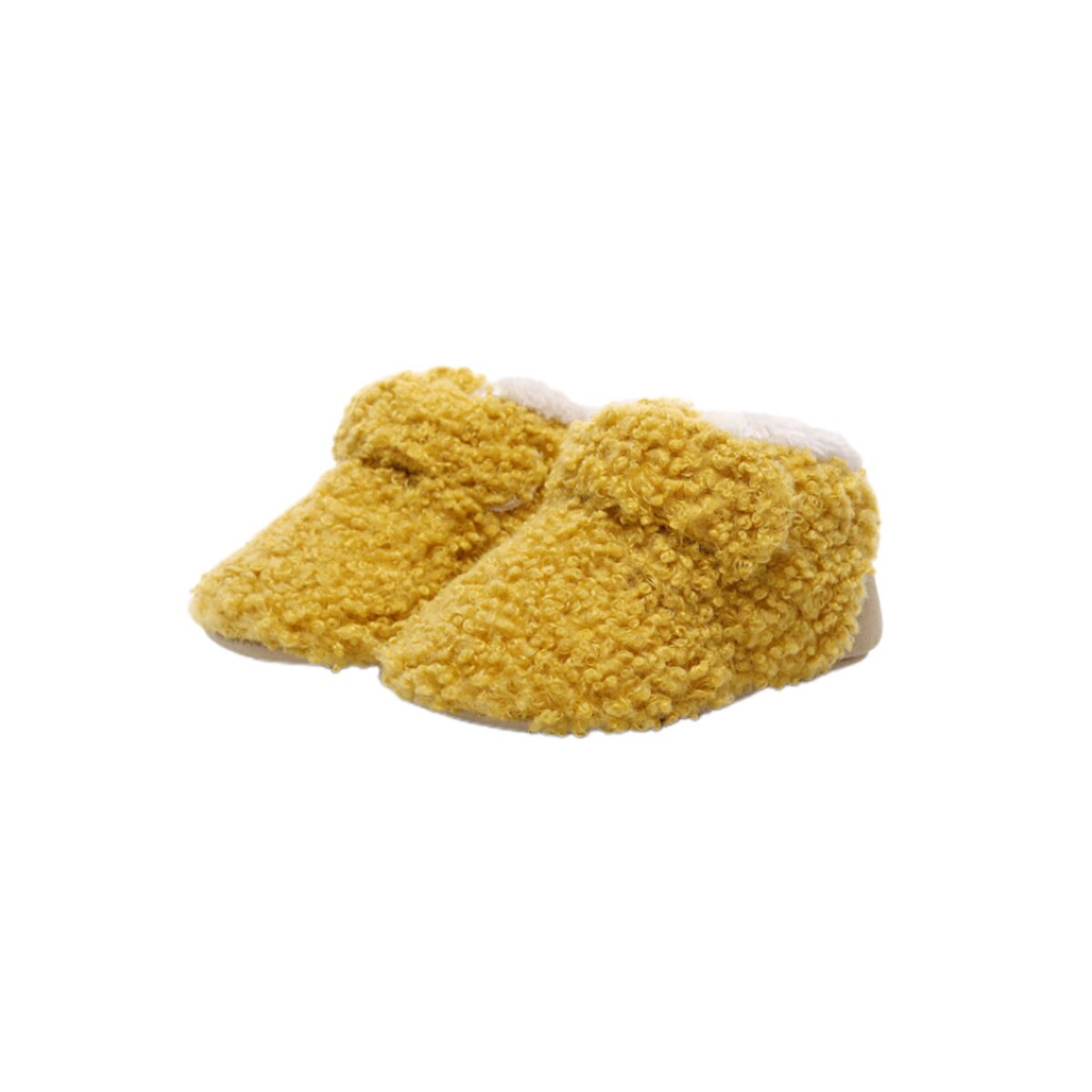Lille baby fleece hjemmesko bløde vinter varme støvletter tremmeseng simple bekvemmelighed sko spædbarn anti-skrid prewalker: Gul / 13-18 måneder