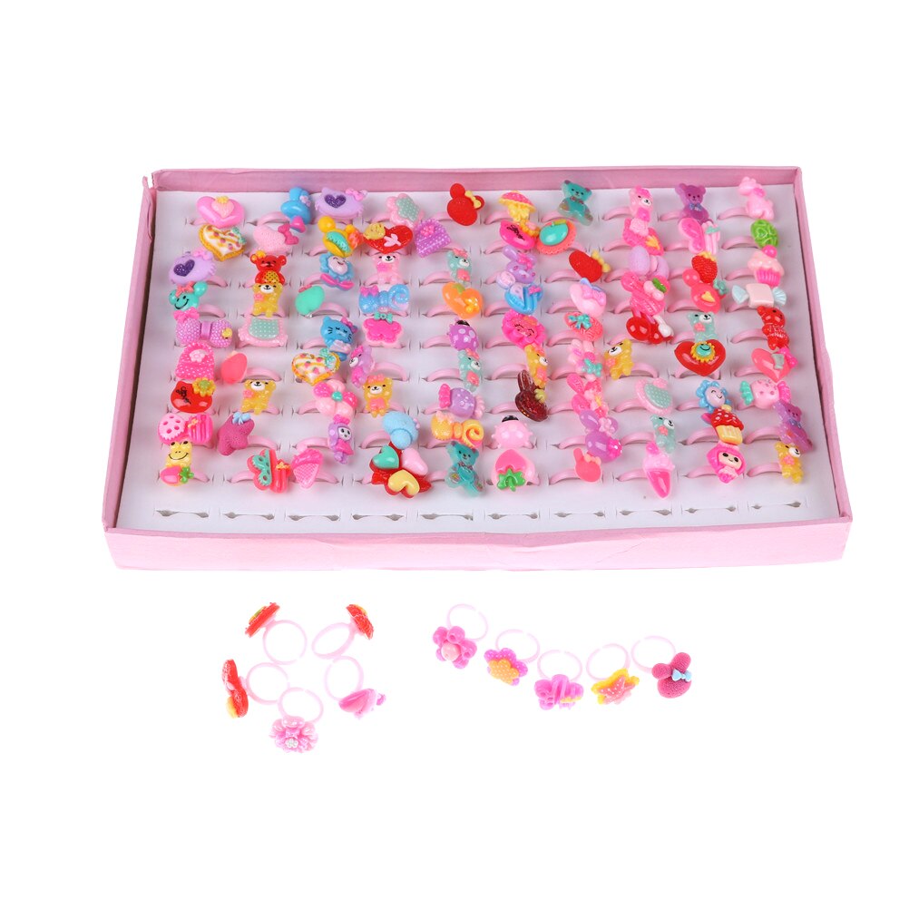 10Pcs/lot Mixed Cartoon Children/Kids Resin Rings Jewelry 3D Ring Jewelry Dia 1.8cm