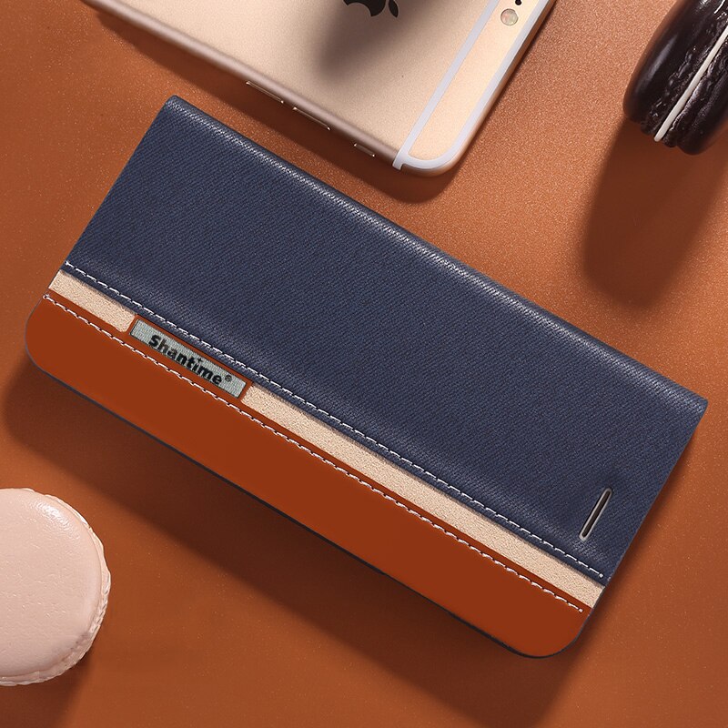 Cowboy pu leren telefoonhoesje voor zte nubia  n1 flipcase voor zte nubia  n1 businesscase zachte siliconen achterkant: Blauw