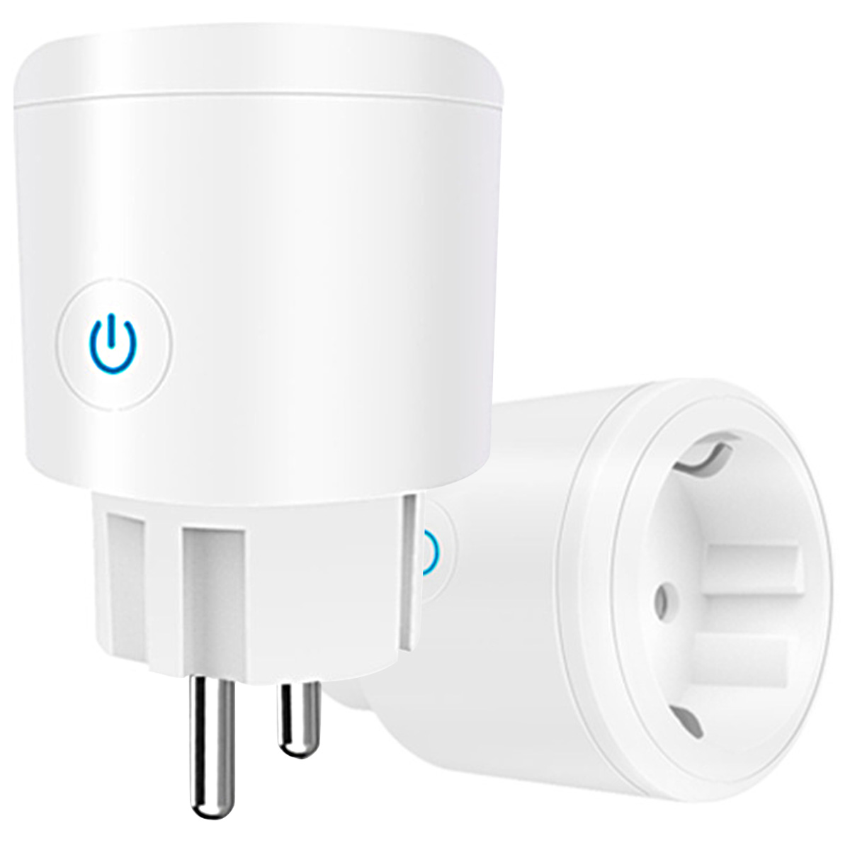 1/2Pcs Smart Socket 16A 2.4GHZ WiFi Socket with Timer Remote Control Voice Control Intelligent Socket for Alexa Google Assistant: 2pcs