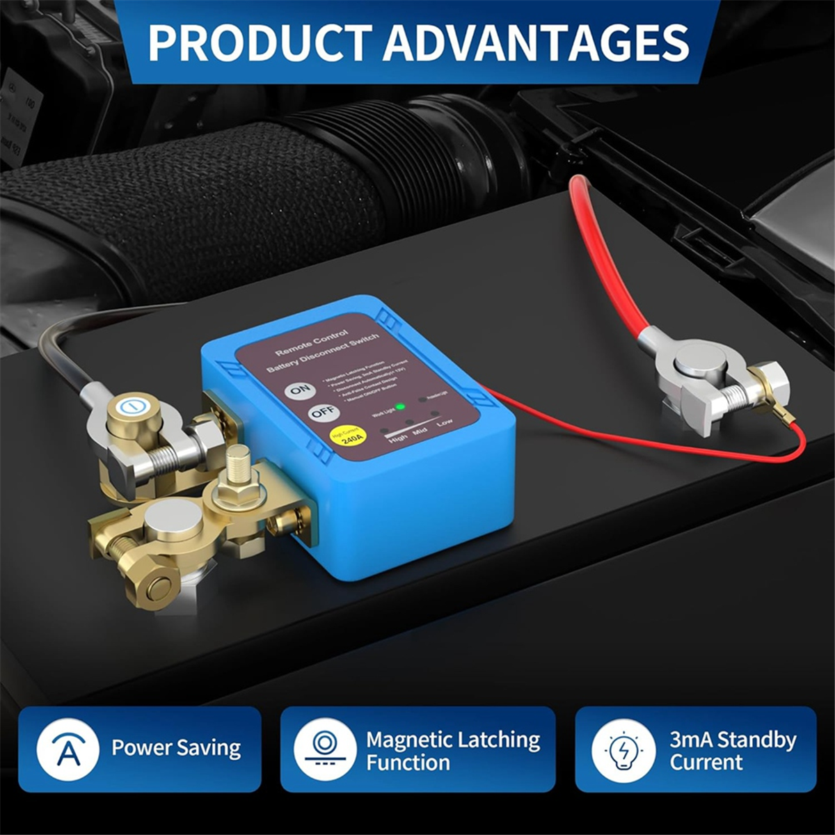 12v 240a Fernbatterie-Trenn schalter, automatischer Ausschalt schalter Auto-LKW-Boot-Fernbedienung