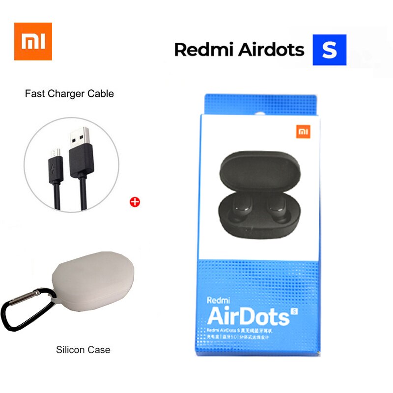 Xiaomi Redmi AirDots 2 sans fil Bluetooth 5.0 redmi airdots2 Mi Ture écouteurs sans fil dans l'oreille stéréo basse pas redmi airdots s: Airdots Swhite case