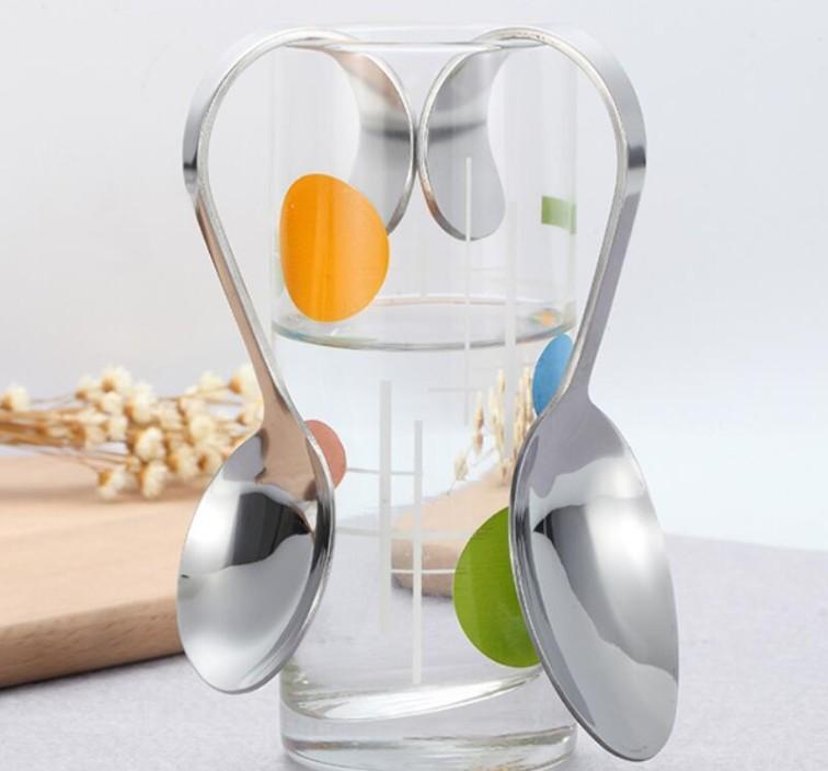 Hotel and Restaurant Use Stainless Steel Canape Serving Spoon, Shiny Polish Sea Food Spoon with Bendy Handle