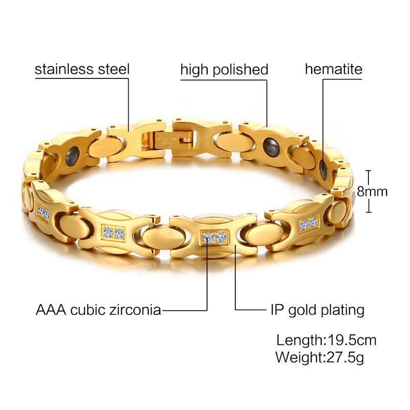 Modyle amor wrap pulseira femme jóias ouro-cor ímã artesanal corrente ajustável comprimento pulseira dropshipping