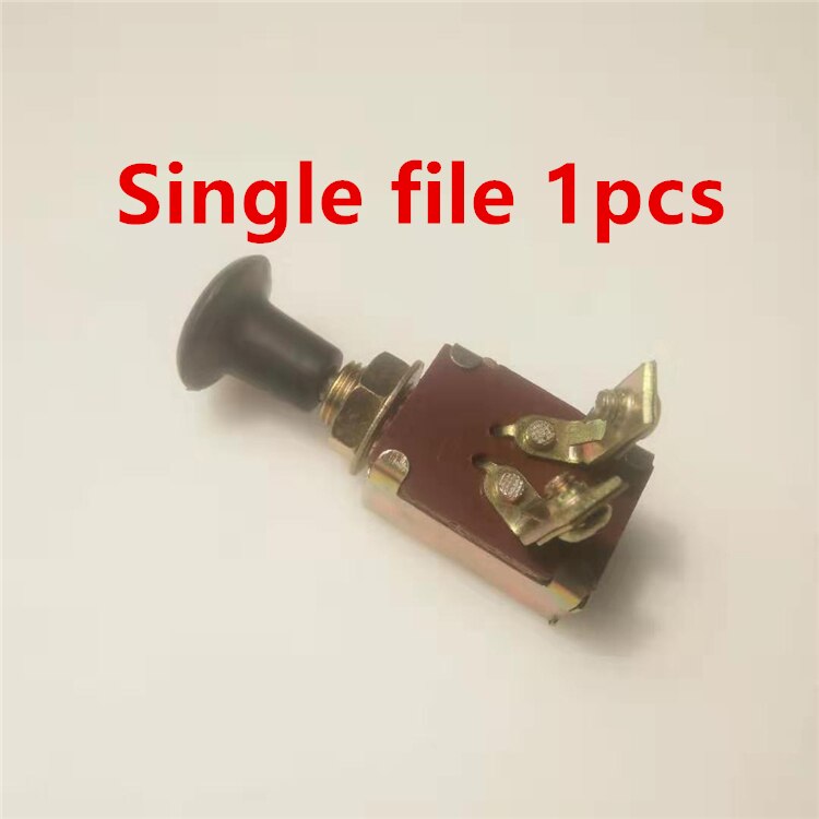 Agricultural tractor headlight switch single gear dual gear hand push pull switch car truck modified horn wiper switch: Single file 1pcs