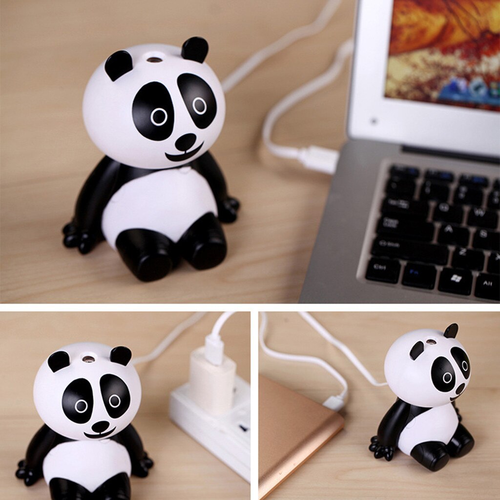 Cute Mini Panda USB Humidifier Panda Humidifier Essential Oil Diffuser Aroma Essential Oil Cool Mist Humidifier For Home Office