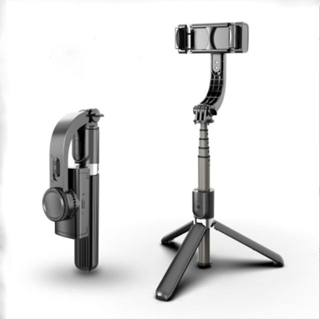 L09 Single Axis Mobile Phone Stabilizer Handheld Gimbal Fill Light Bluetooth Automatic Balance Tripod Anti-Shake Selfie Stick: black