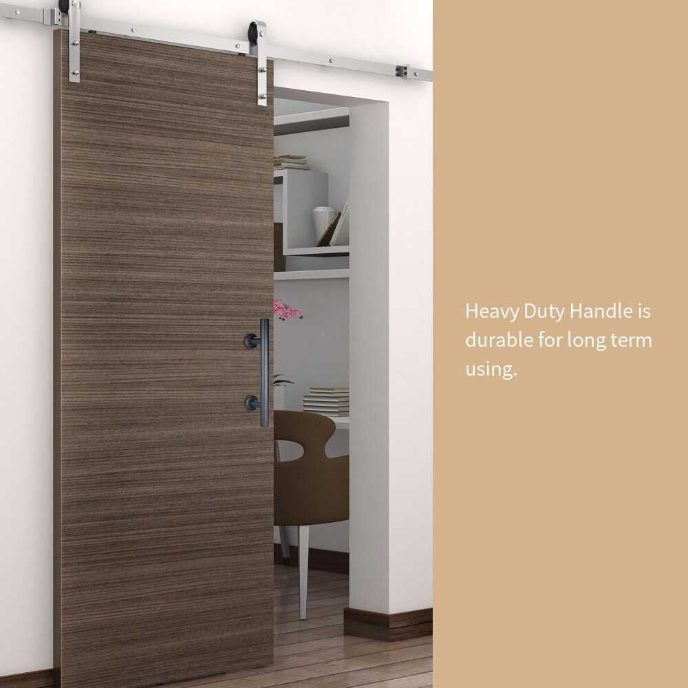 12" Recessed Pull Round Bar Sliding Handle Sliding Flush Door Handle Hardware Set for Slide Door Barn Door