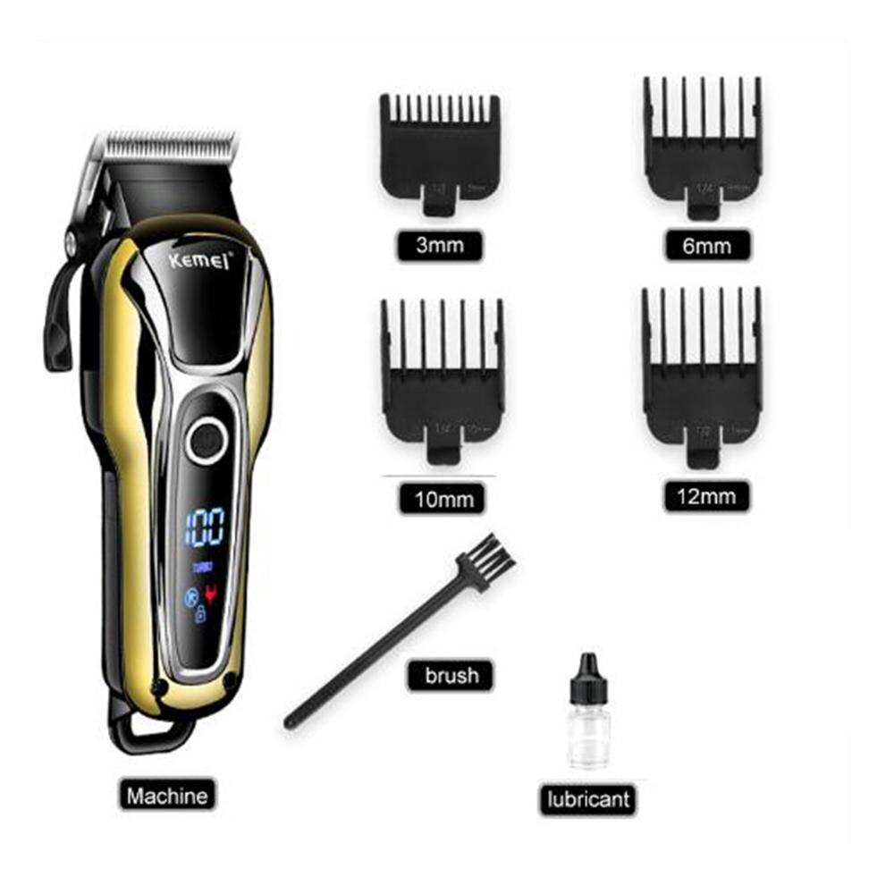 KEMEI-máquina de afeitar eléctrica para el cabello, cortadora de pelo , recargable, 100-240V