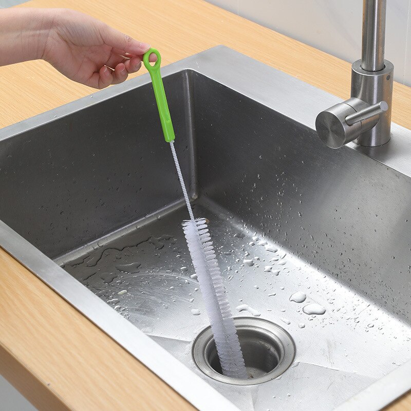 Sewer Cleaning Brush Pipe Dredge Tool Curved Sink Brush Kitchen Bathroom Drain Pipe Cleaner Clog Plug Hole Remover Tool