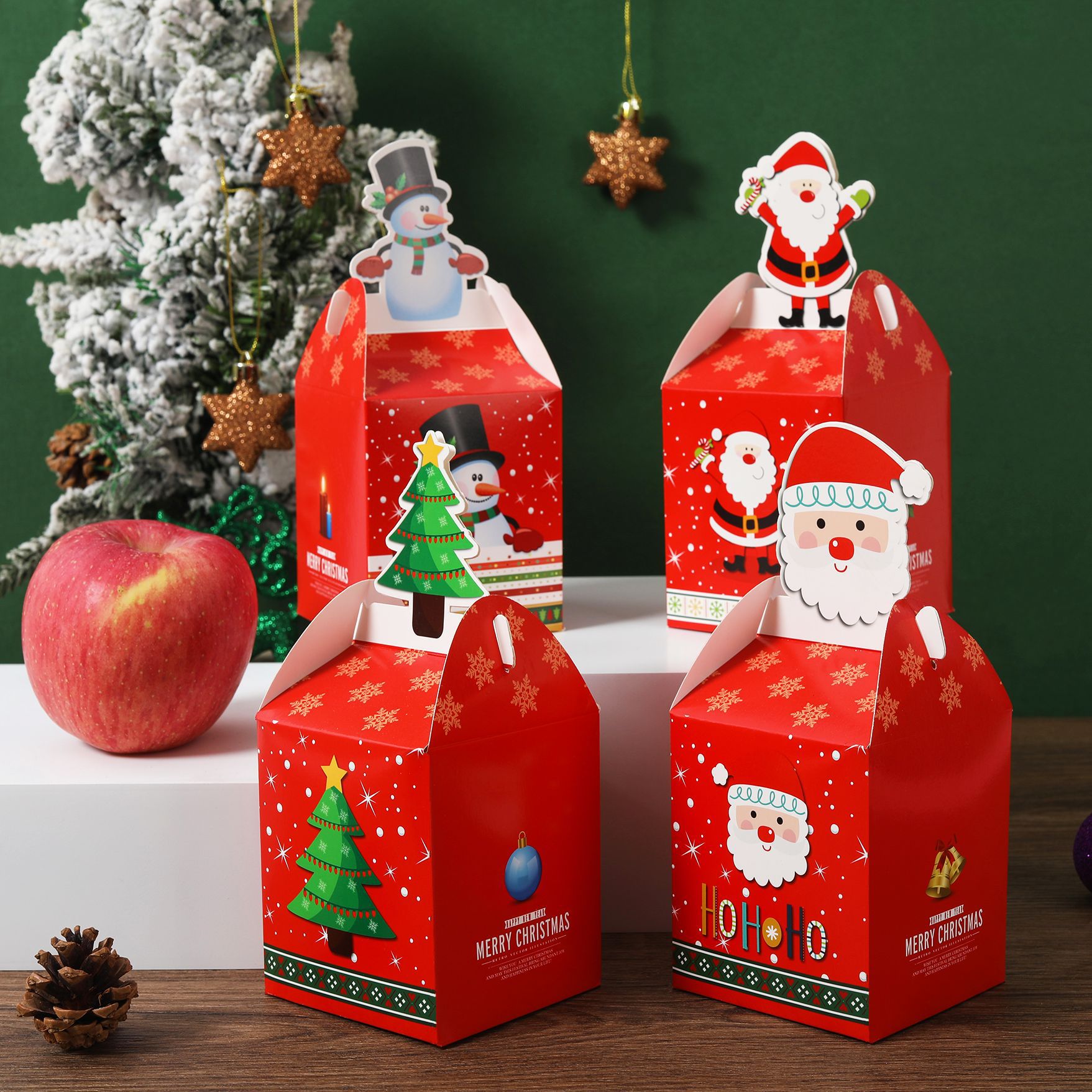 10 stuks kerst appel doos kerstavond verpakking doos kerst doos pingguo doos kerst doos