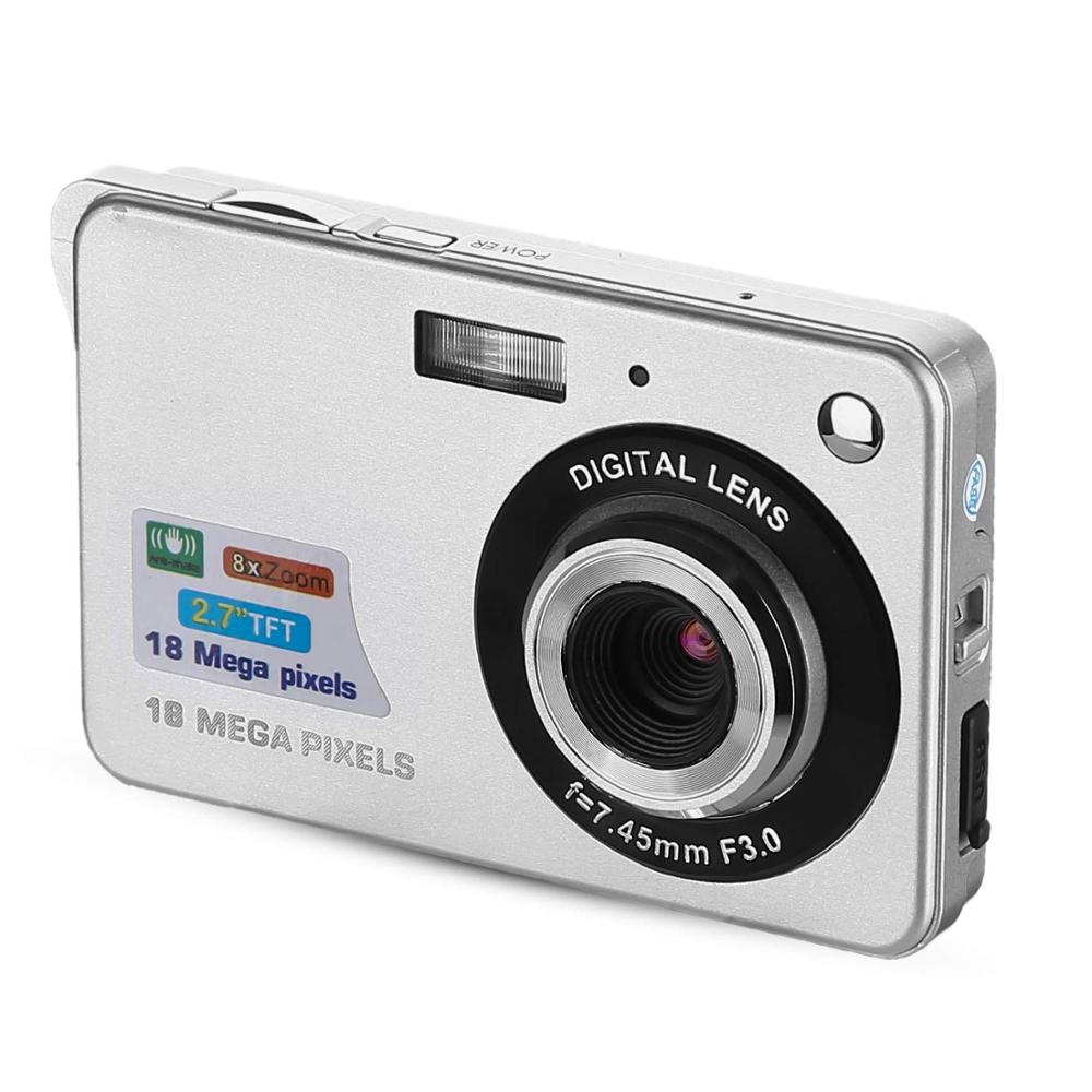 Children Digital Camera Face Recognition 8x Digital Zoom 2.7inch LCD Full HD Video Camcorder DV Anti-Shake Photo For Kids: Silver Digital Camer