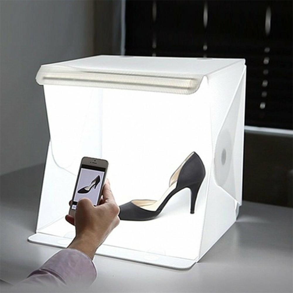 9 "22 cm Mini Licht Kamer Fotostudio Fotografie Verlichting Tent W/LED + Kabel Kit Achtergrond Cube mini Box voor smartphone camera