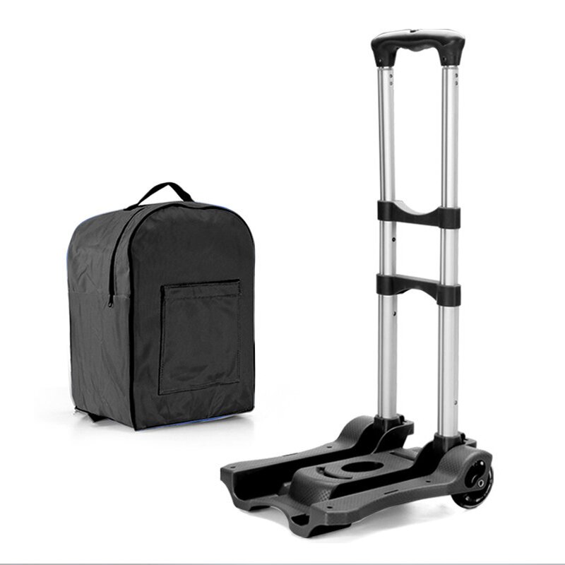 B-LIFE Folding Cart Truck Portable Fold Up Dolly Backpack Storage with Shopping Bag for Luggage Personal Travel Moving Office: White