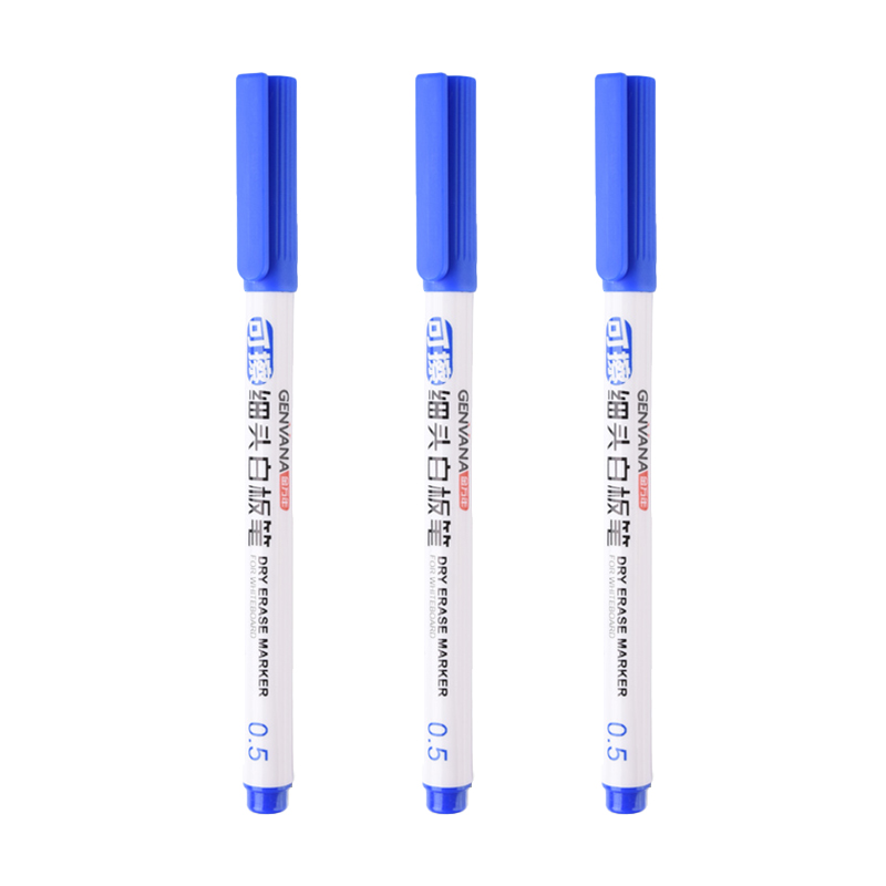 Droog uitwisbare whiteboard-markers - fijne punt 0,5 mm fijne punt, uitwisbare pennen voor kinderen, leraren, kantoor, whiteboard (zwart/rood/blauw): Rood
