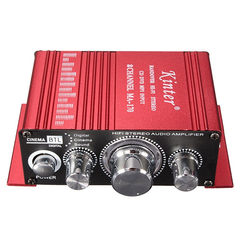 Kinter mini 2ch hi-fi auto bil stereo forstærker booster støtte dvd cd  mp3 indgang til bil motorcykel hjem