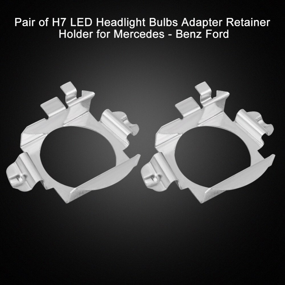 1 par H7 Titulares Adaptadores Lâmpadas LED Base Retentor Clips Kit para Mercedes-Benz-Classe B/C -classe/Classe ML/Ford Prata
