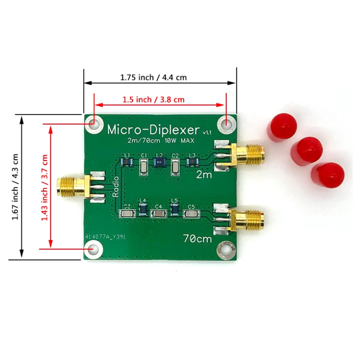 Filtro dúplex diplexor tipo micro de 10W V/U, 2m, 70cm, utilizado para colocar entre el transmisor y la antena (con carcasa)