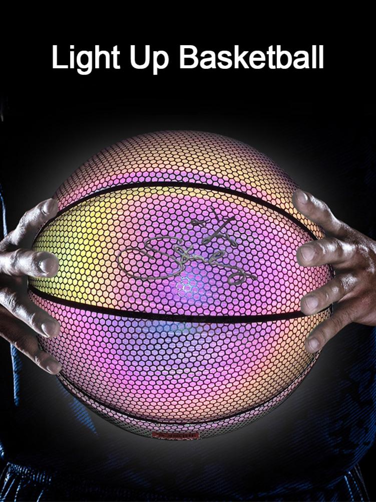 Lys basketball batterifri pu glød i mørket basketball fluorescerende lys etter solskinn offisiell basketball