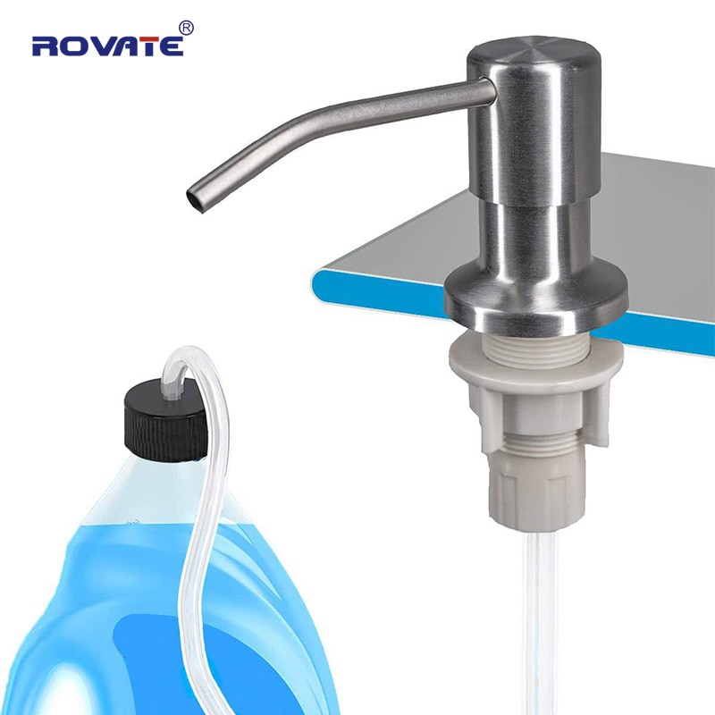 Rovate Rvs Zeepdispenser Extension Tube Kit, Zeep Pompen Verbindt Om Zeep Fles Voor Spoelbakken