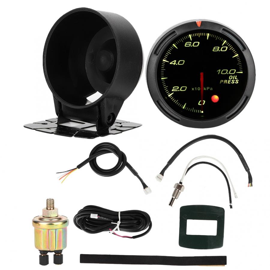12V Universal Car Modified Racing Colours Meter Accessory High Sensitivity car accessories accesorios automovil: oil pressure