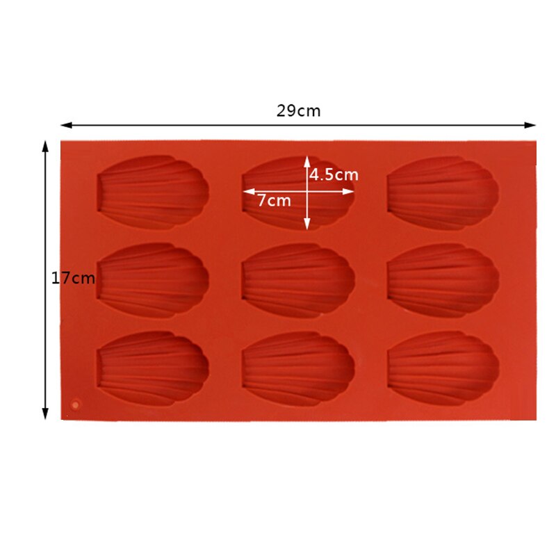 9 Cavities Madeleine Silicone Cake Mold Shell Biscuits Cake Handmade Soap Moulds Ice Cube Tray Nonstick Silicone Bakeware Mould