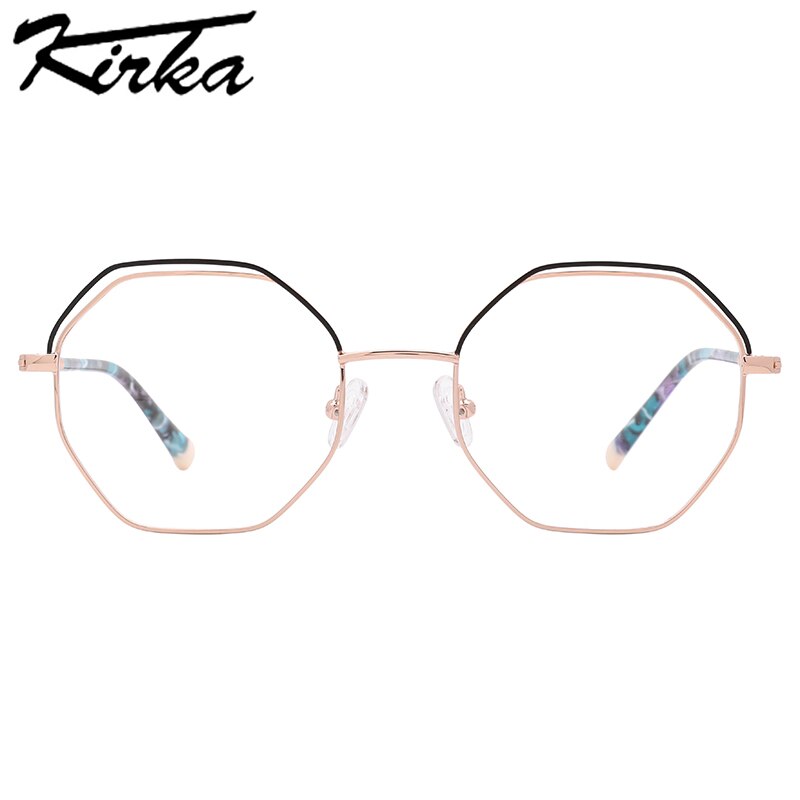 Kirka Metal Glasses Frames Geometric Spectacles Frames for Woman Man Eyeglasses Optic Frame Computer Women Glasses Frame