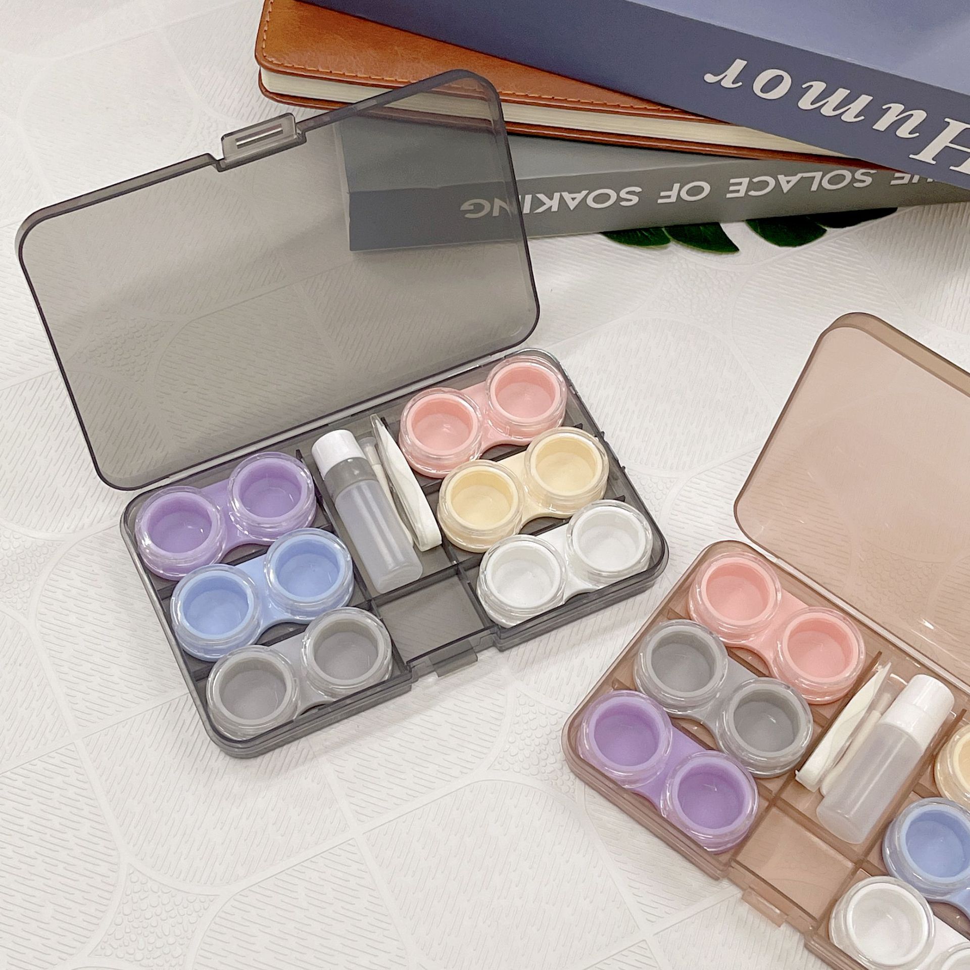 6 Paar Contact Lens Box Transparante Multi-Paar Contact Lens Storage Box, multi-Linked Contact Lens Bescherming Doos