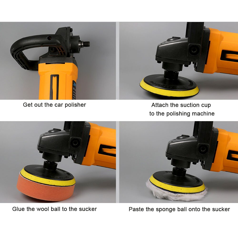 Car Polisher Pad Microfiber Auto Bonnet Polishing Buffer Pad Soft Wool Polishing Waxing Buffing Pad Cover Sponge kit