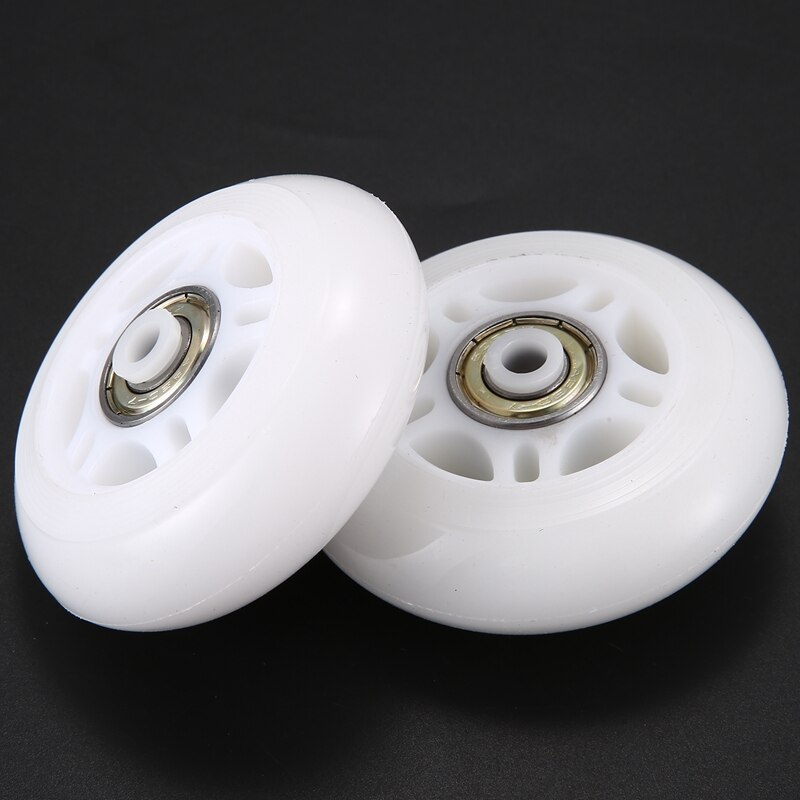 4 Pack Inline Skate Wheels Beginner&#39;s Roller Blades Replacement Wheel with Bearings 70mm White