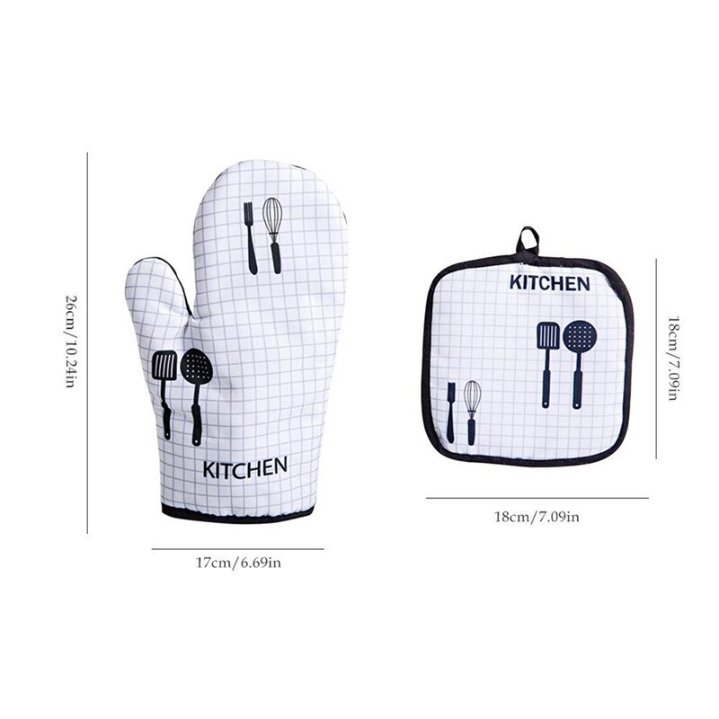 2pc/set High-temperature Insulation Microwave Oven Gloves Microwave Baking BBQ Glove Non-slip Kitchen Cooking Tools