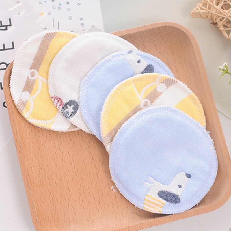 10Pcs Reusable Breast Pad Nursing Pads For Mum Washable Waterproof Pregnant 9cm,12 layers of gauze Material Cotton