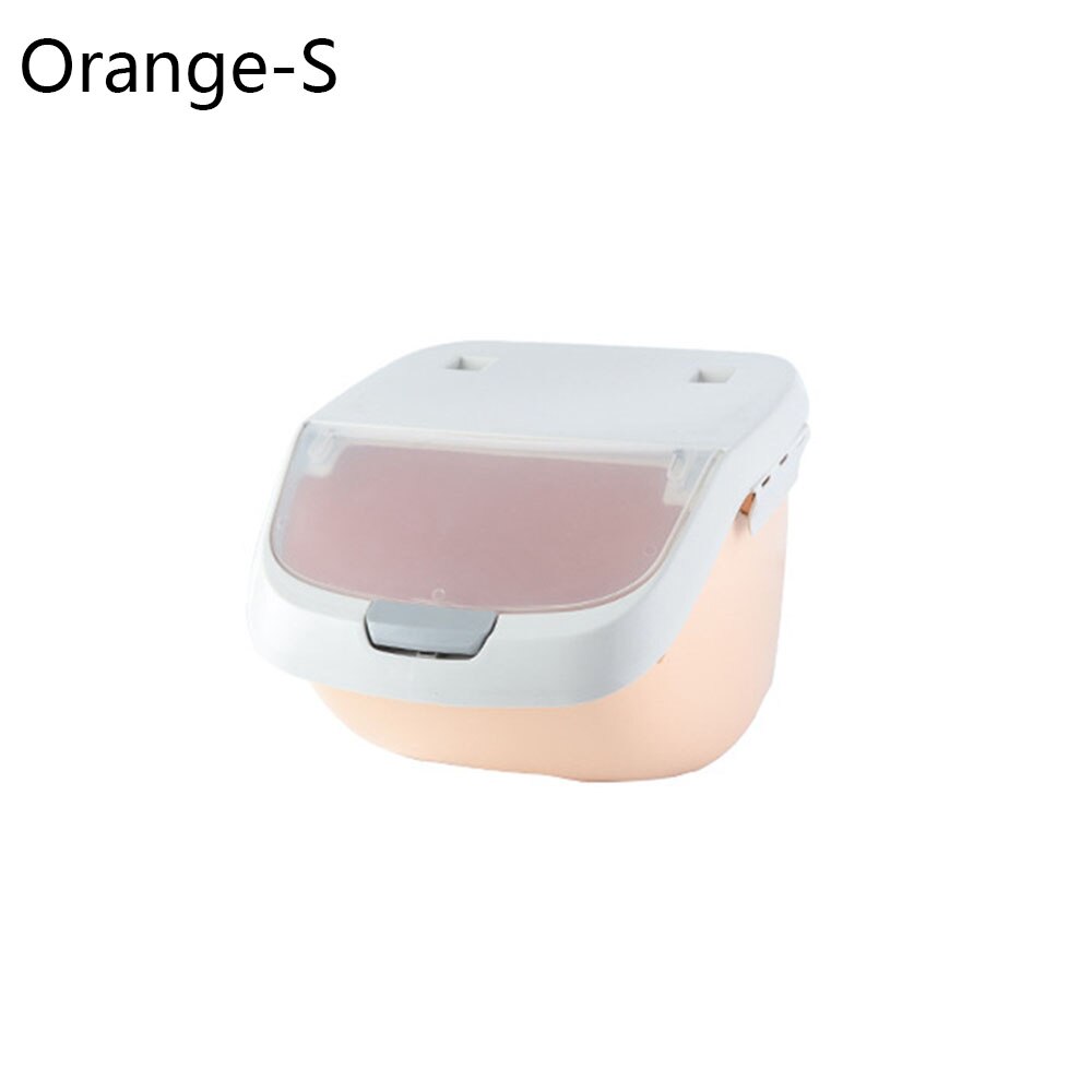 Pet Dog Feeder Storage Food Container Mildew Anti-Oxidation Large Capacity Storage Fresh Box Food Container Dog Bucket: Orange / M